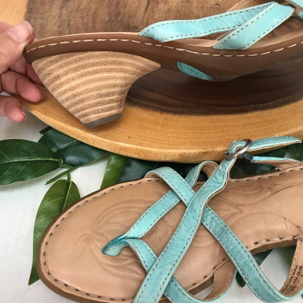 Born Multi Strap Stacked Heel Slides Sandals - image 3